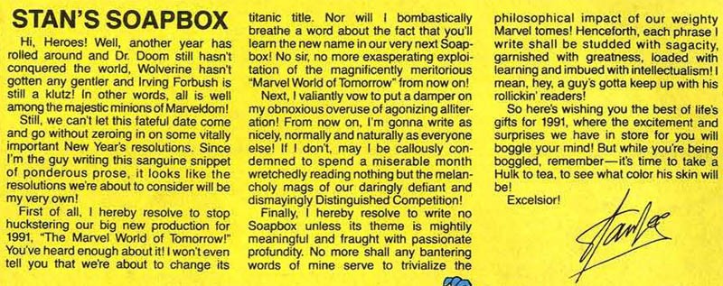 Stan's SoapBox - articole in Ghost Rider #12 (April 1991)