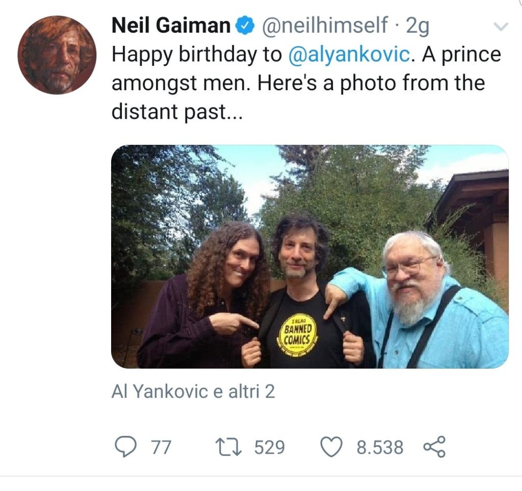 Pag-Uff-Twitter-Neil-Gaiman-George-Martin-Weird-Al-Yankovic-Recensione-Comparata-2019