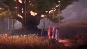 K-Pop Demon Hunters-Le protagoniste riunione alla albero sacro 